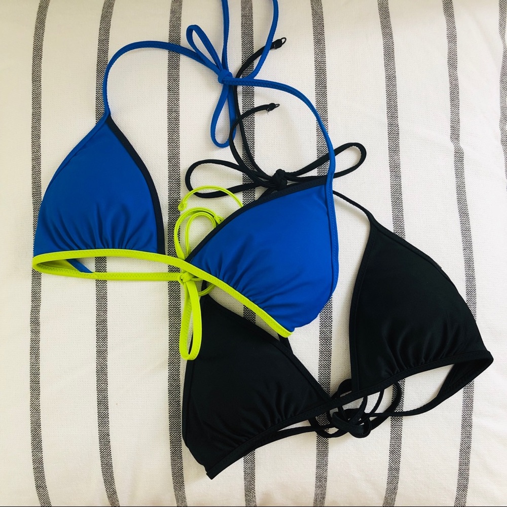 SALE 2️⃣ Aerie DIY Cha Cha Triangle Bikini Tops - Picture 2 of 4